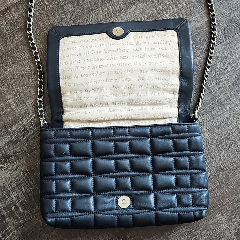 Kate Spade - Black Quilted Crossbody Bag - Picture 9 of 11